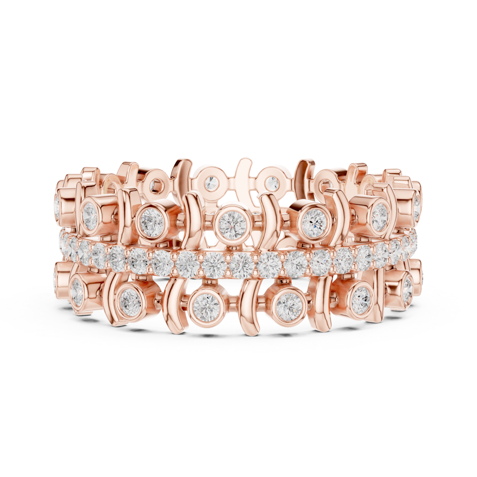  Rose Gold Opulent Regalia Woven Statement Band Side View