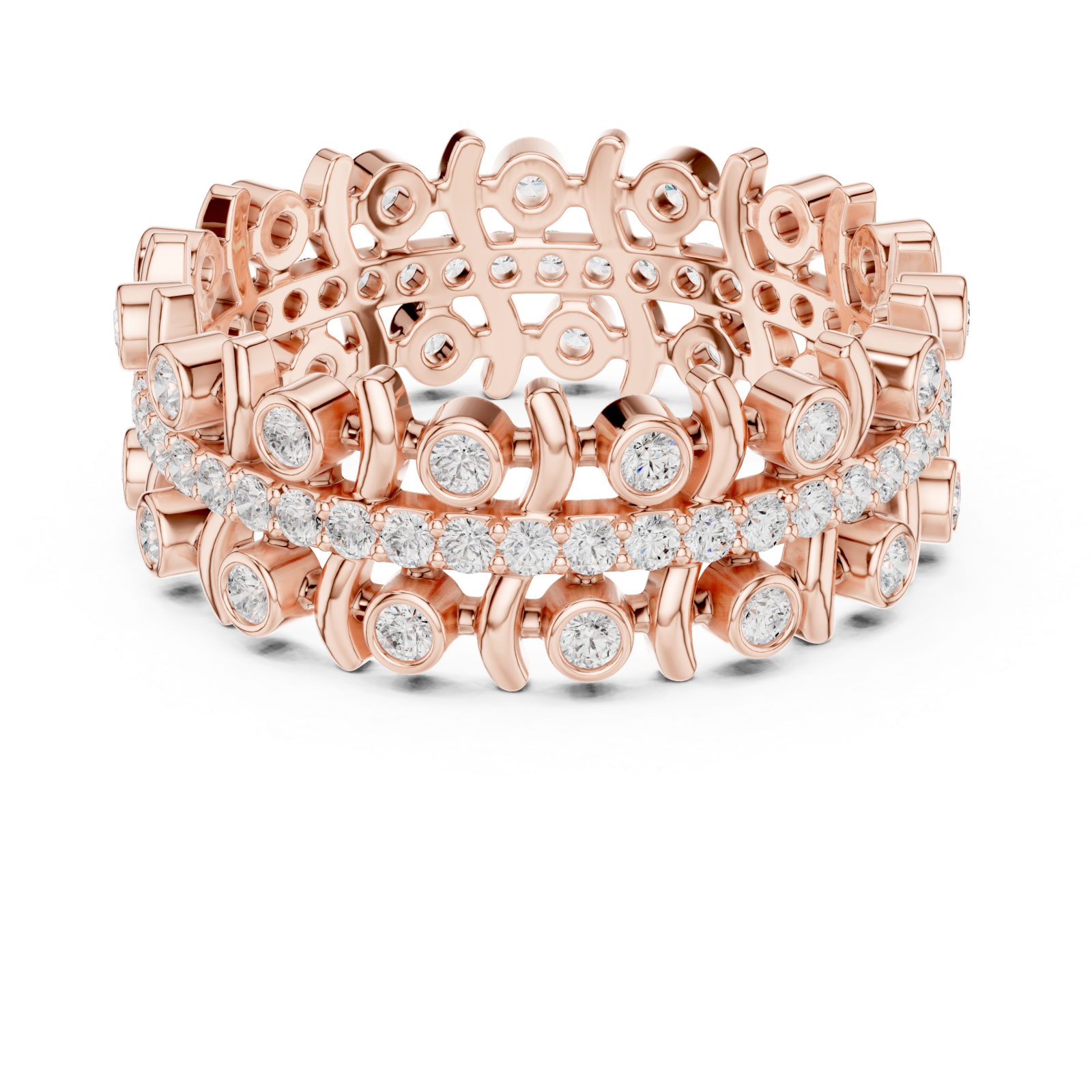  Rose Gold Opulent Regalia Woven Statement Band Front View