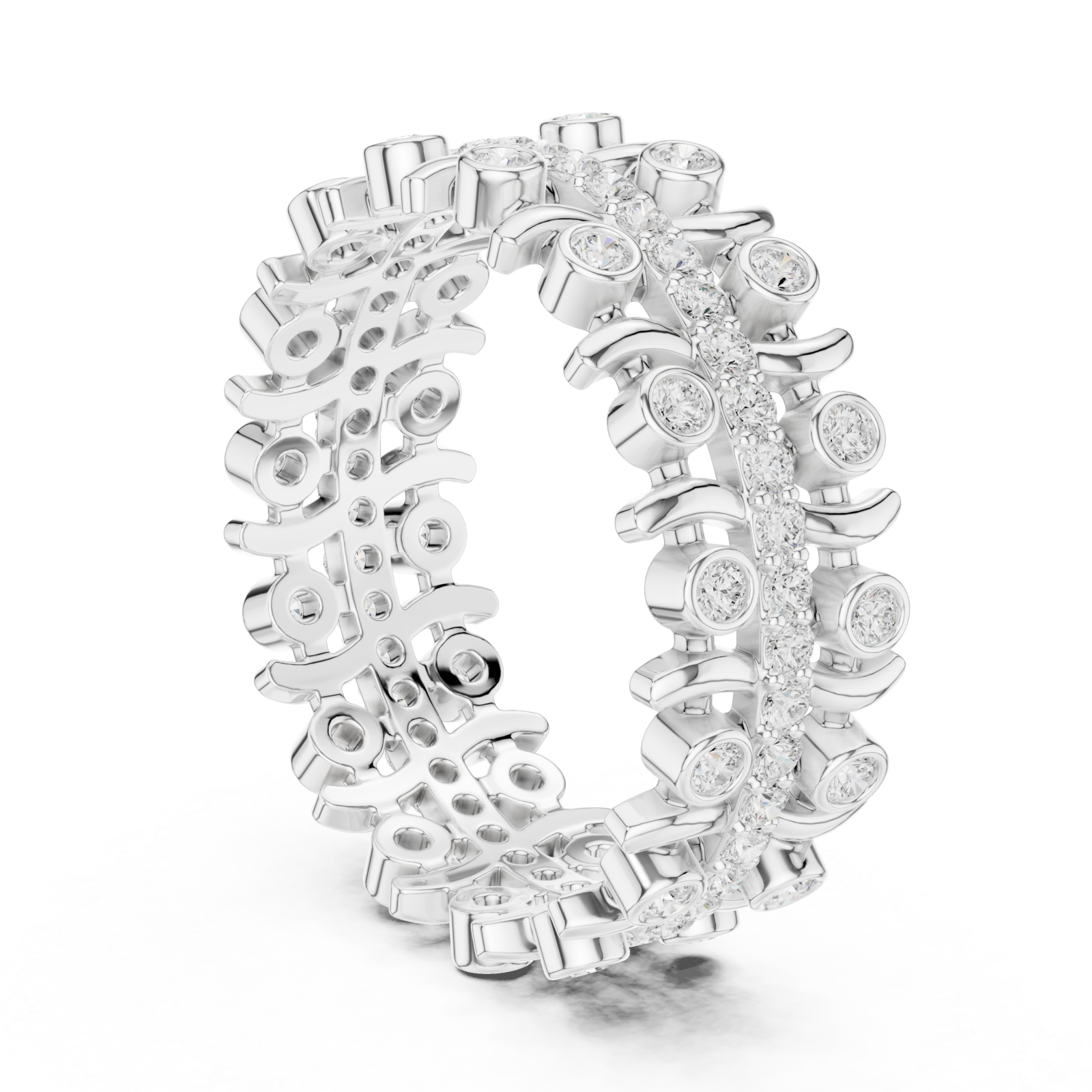  White Gold Opulent Regalia Woven Statement Band Left View