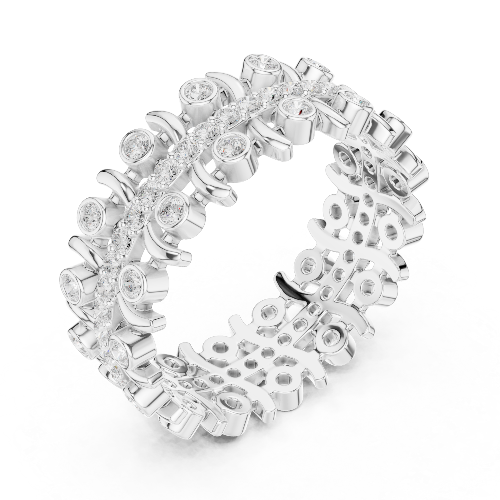  White Gold Opulent Regalia Woven Statement Band Right View