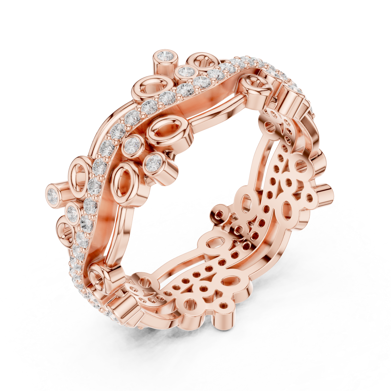  Rose Gold Opulent Cascade Artistry Band Ring Right View