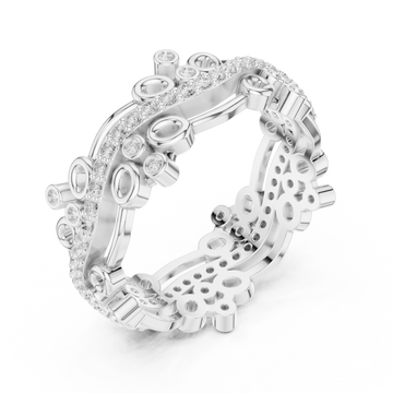  White Gold Opulent Cascade Artistry Band Ring Right View