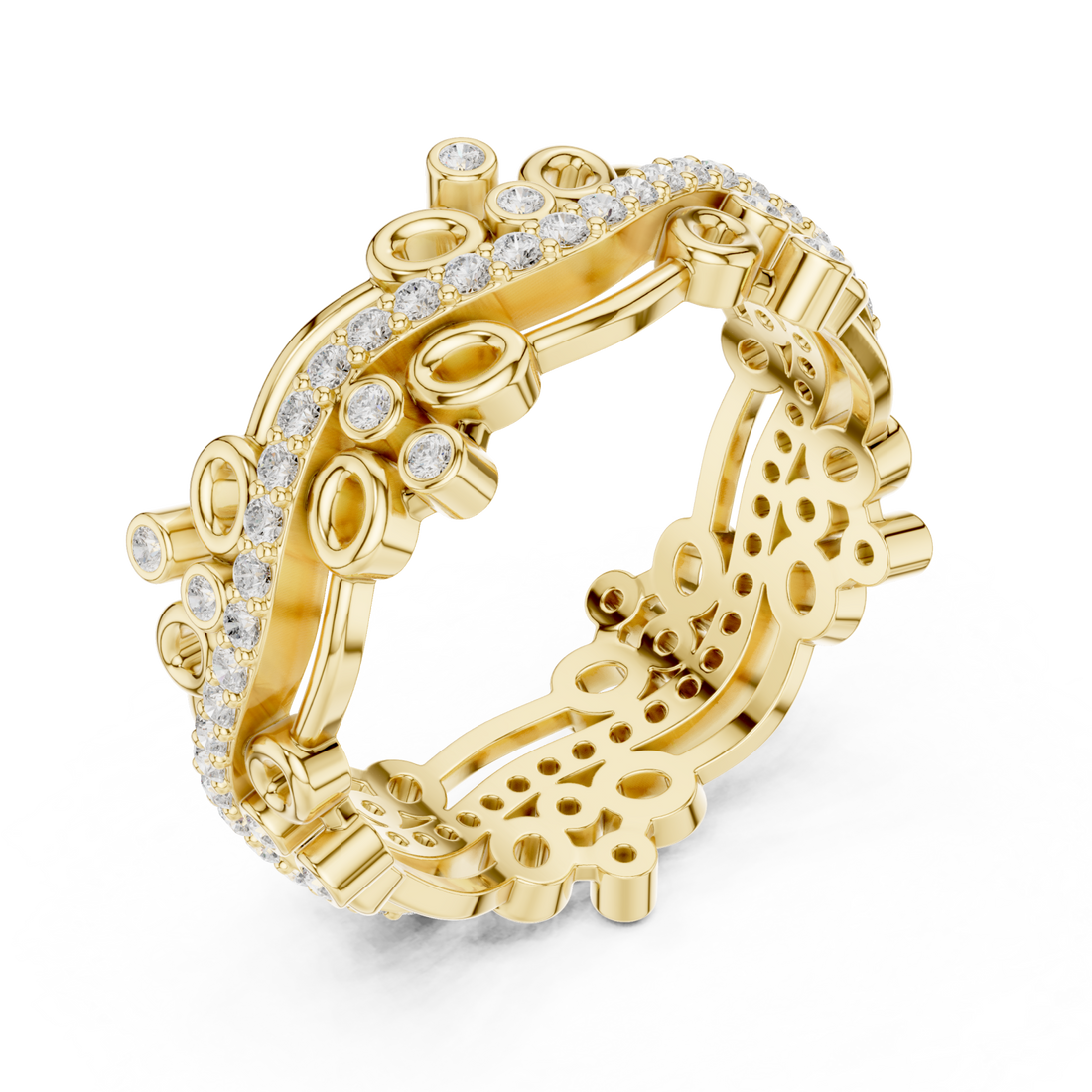 Gold Opulent Cascade Artistry Band Ring Right View