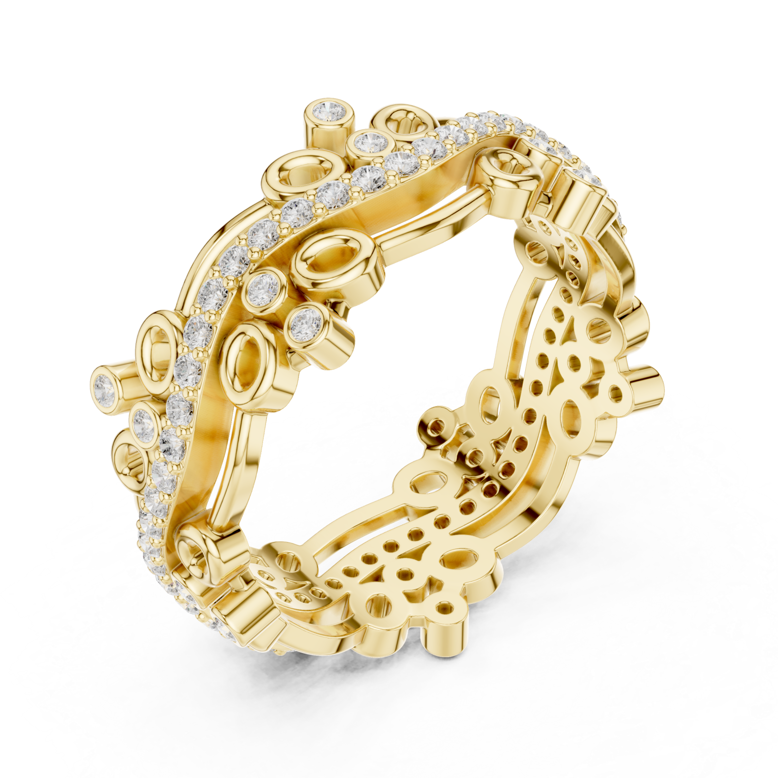 Gold Opulent Cascade Artistry Band Ring Right View