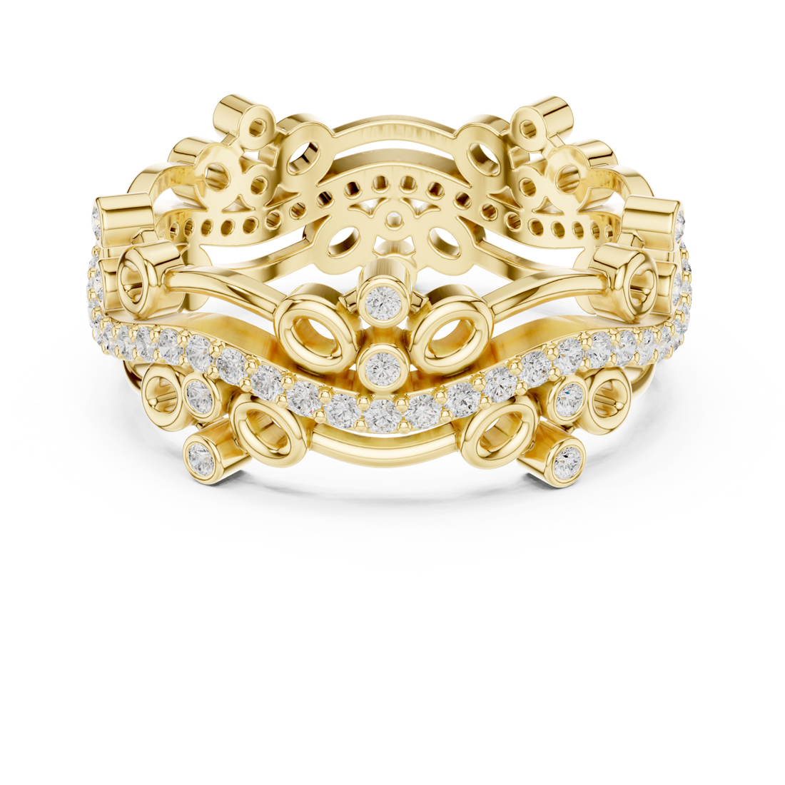 Gold Opulent Cascade Artistry Band Ring Right View
