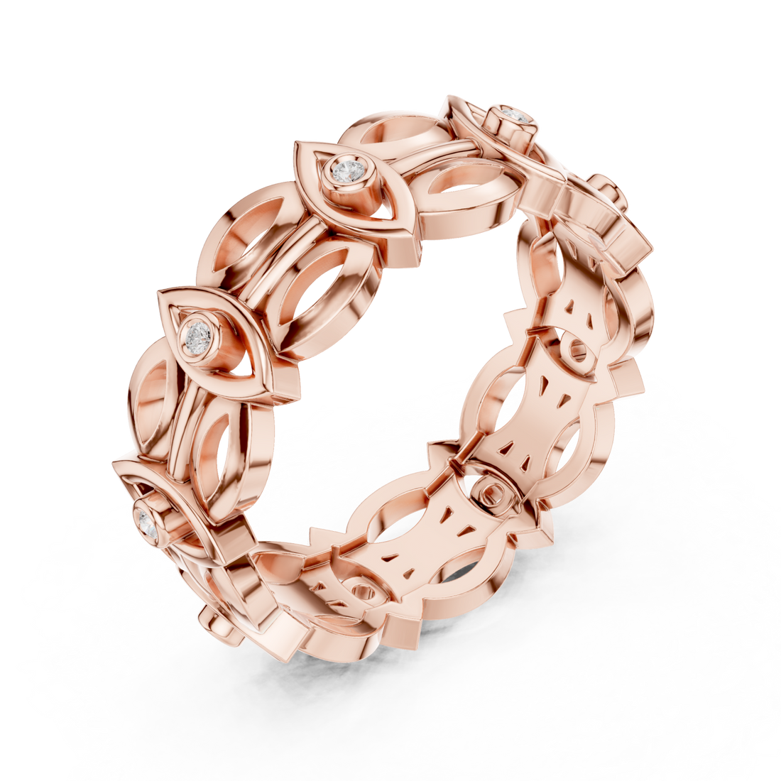  Rose Gold Meadow Vista Eternity Stacking Band Right View