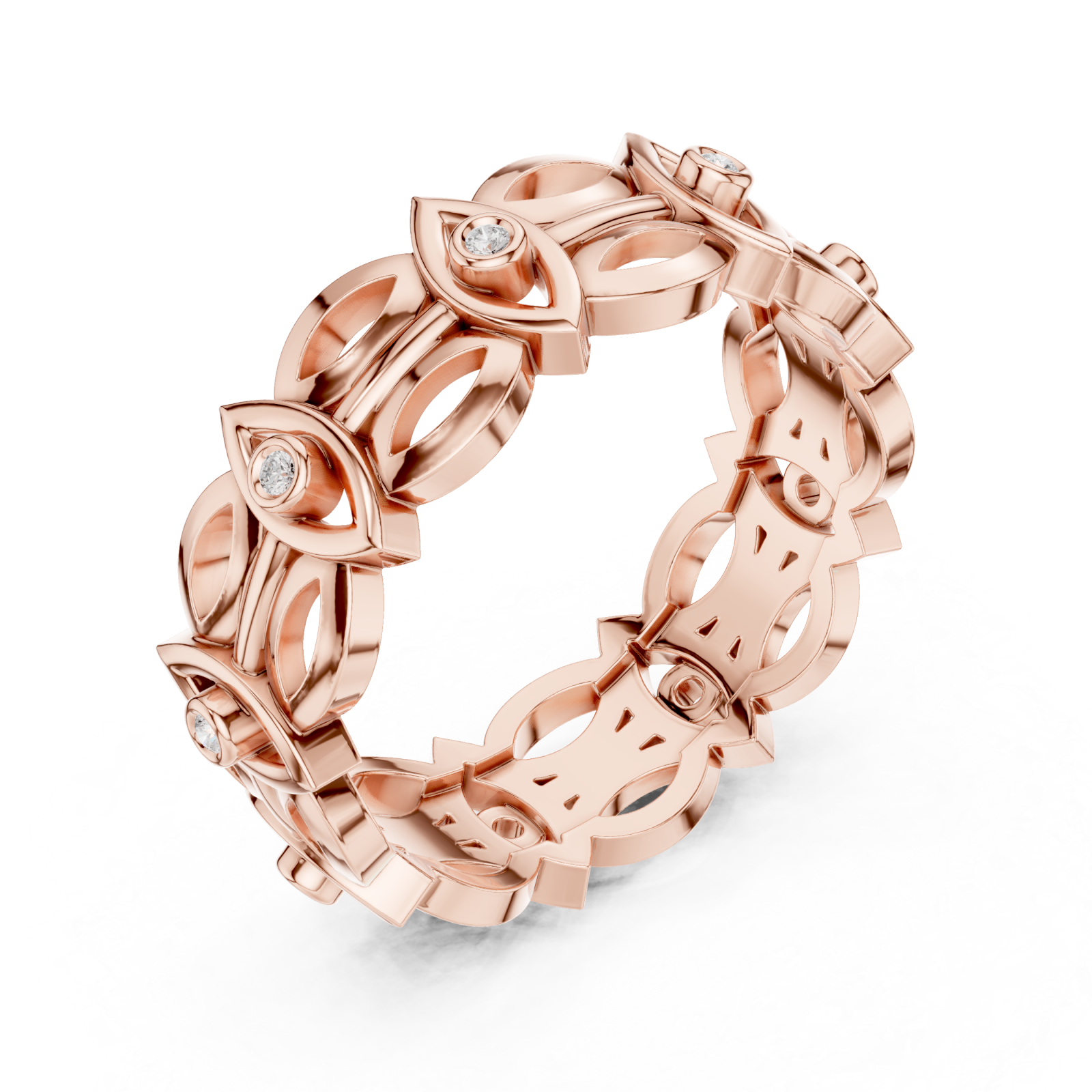  Rose Gold Meadow Vista Eternity Stacking Band Right View