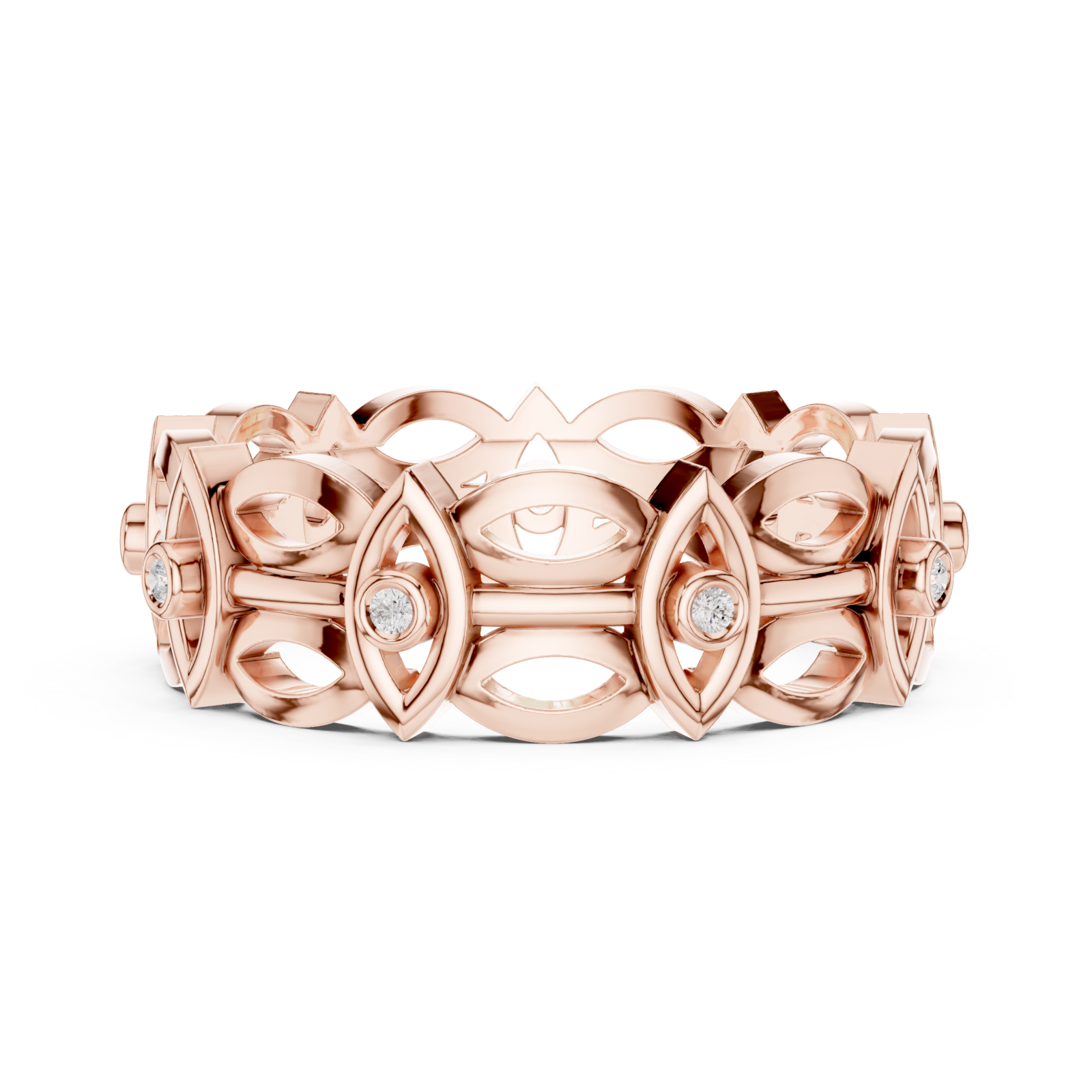  Rose Gold Meadow Vista Eternity Stacking Band Side View