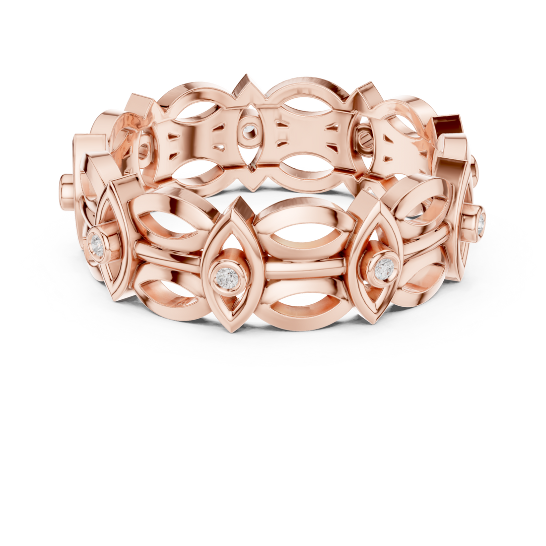  Rose Gold Meadow Vista Eternity Stacking Band Right View
