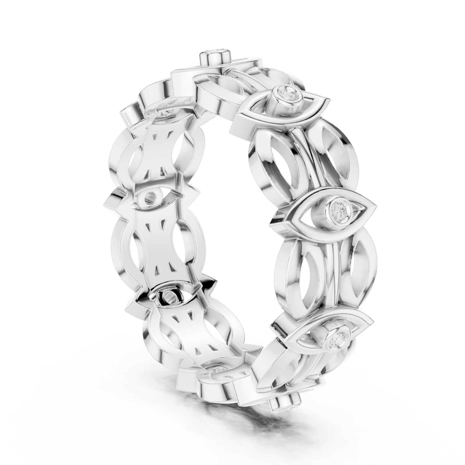  White Gold Meadow Vista Eternity Stacking Band Left View