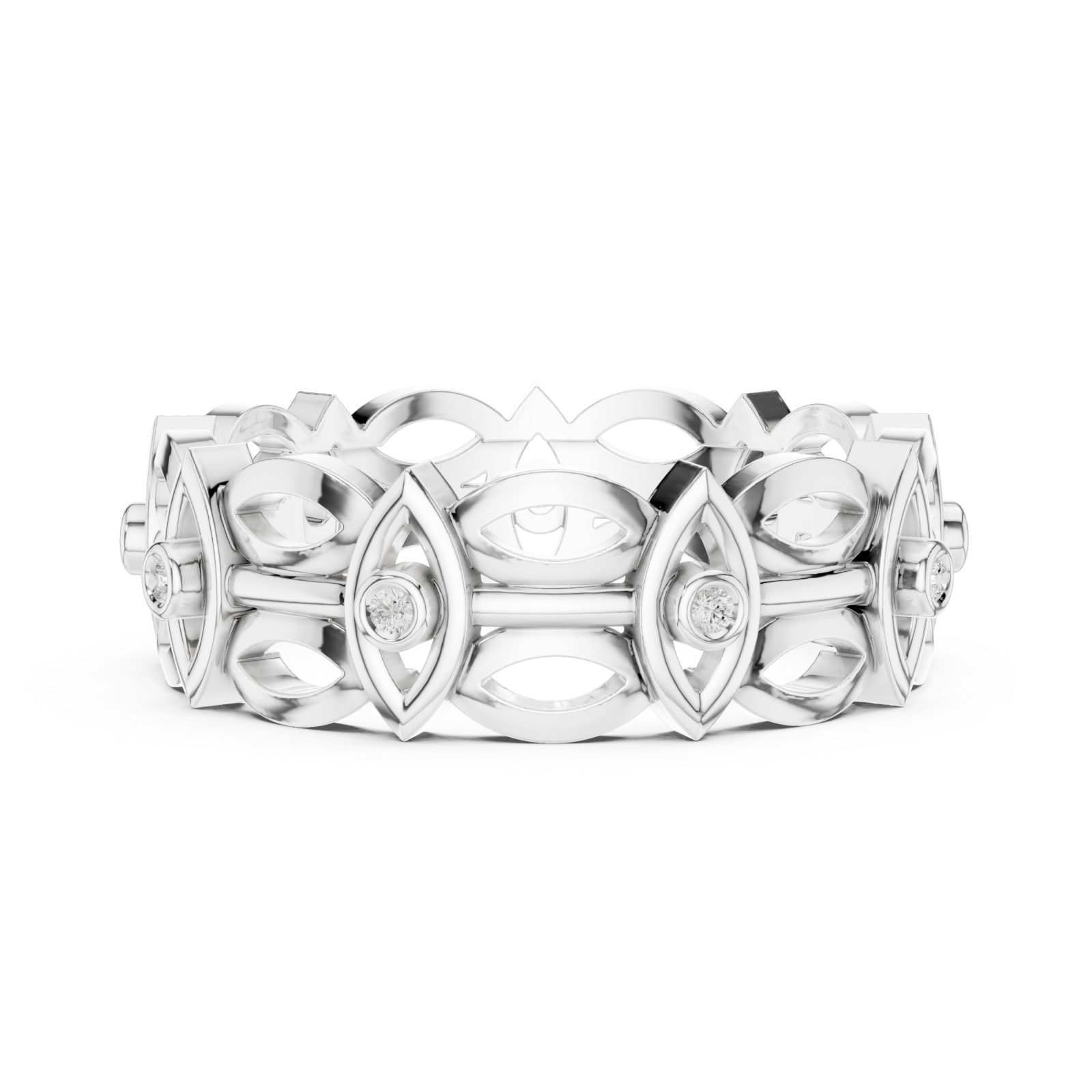  White Gold Meadow Vista Eternity Stacking Band Side View