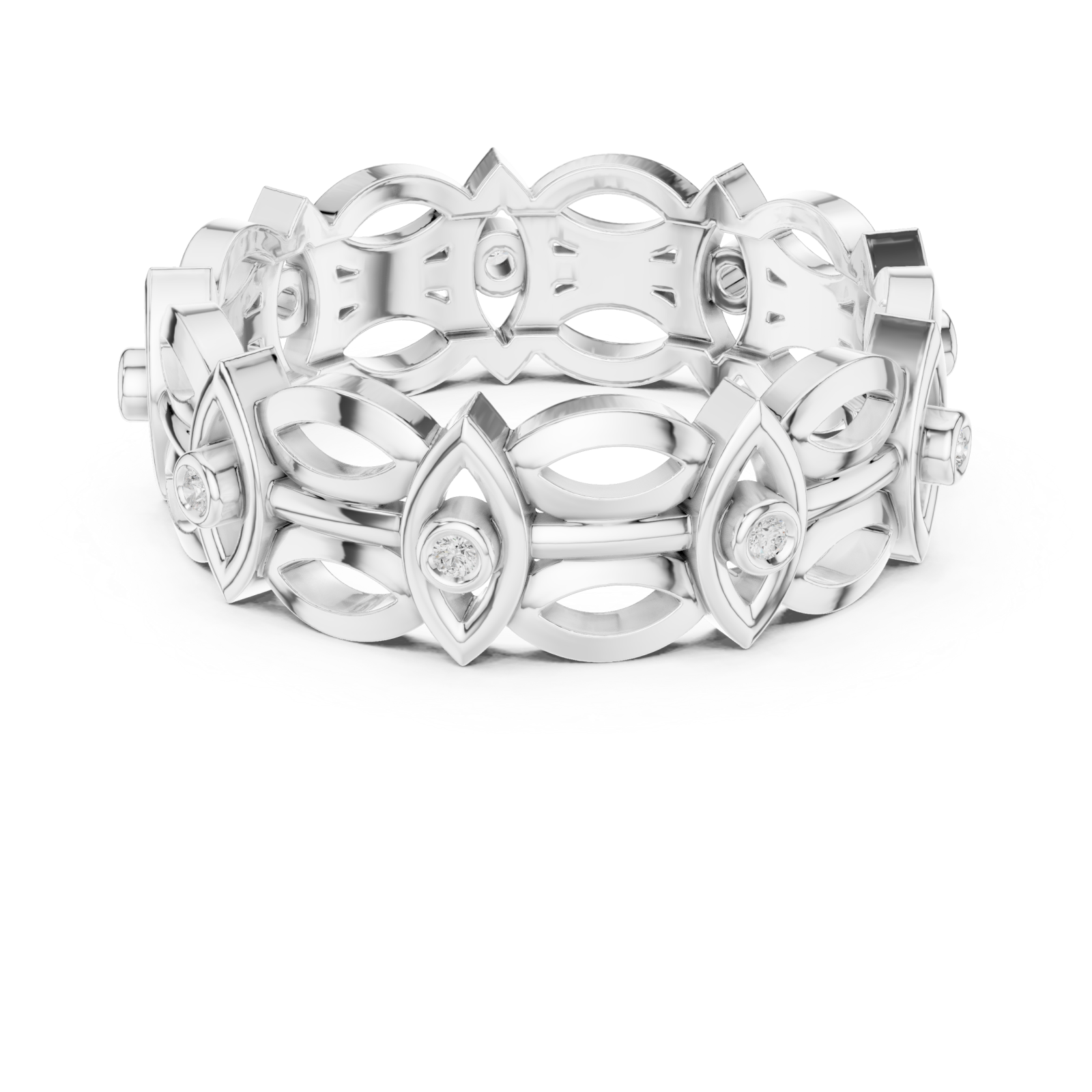 White Gold Meadow Vista Eternity Stacking Band Front View