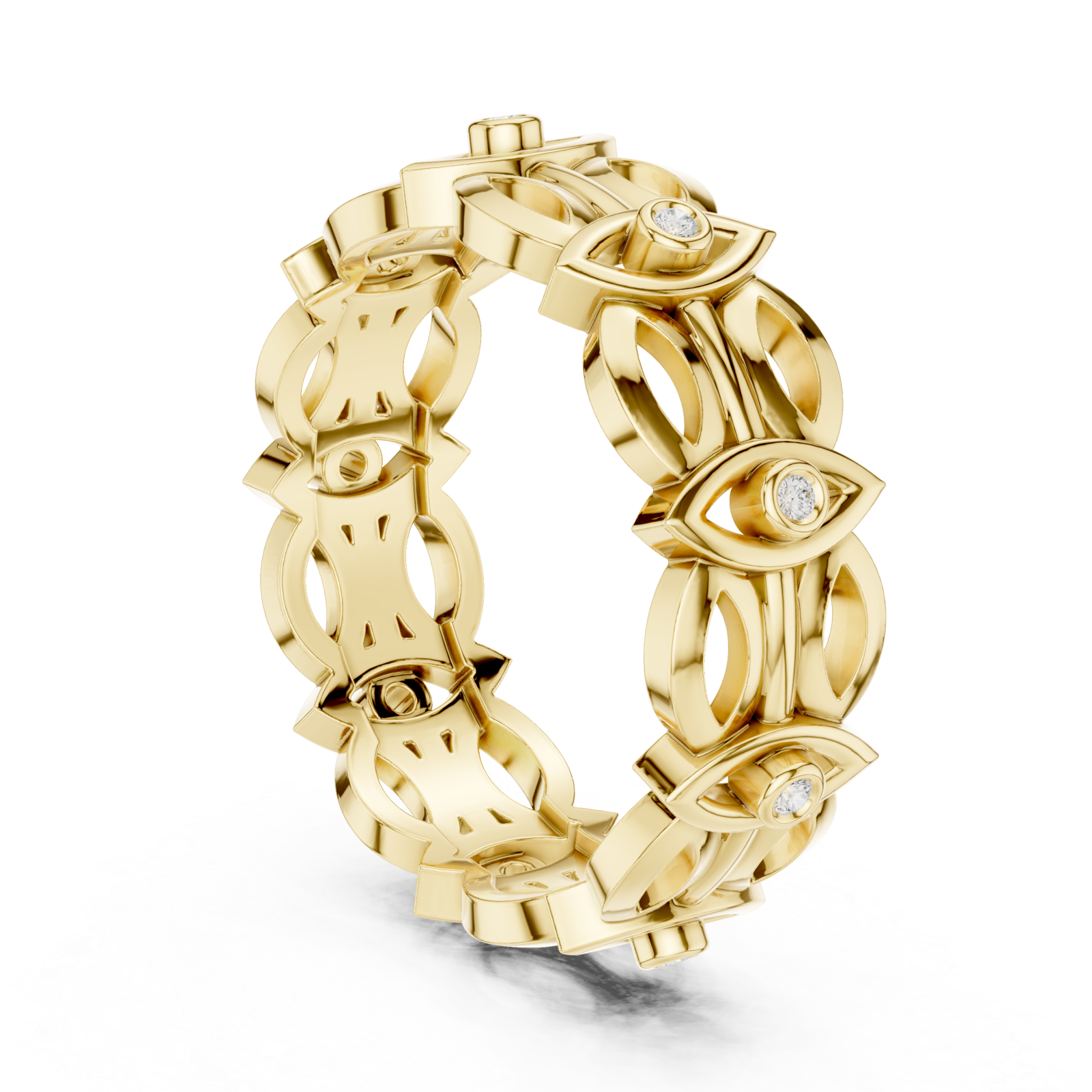  Gold Meadow Vista Eternity Stacking Band Left View