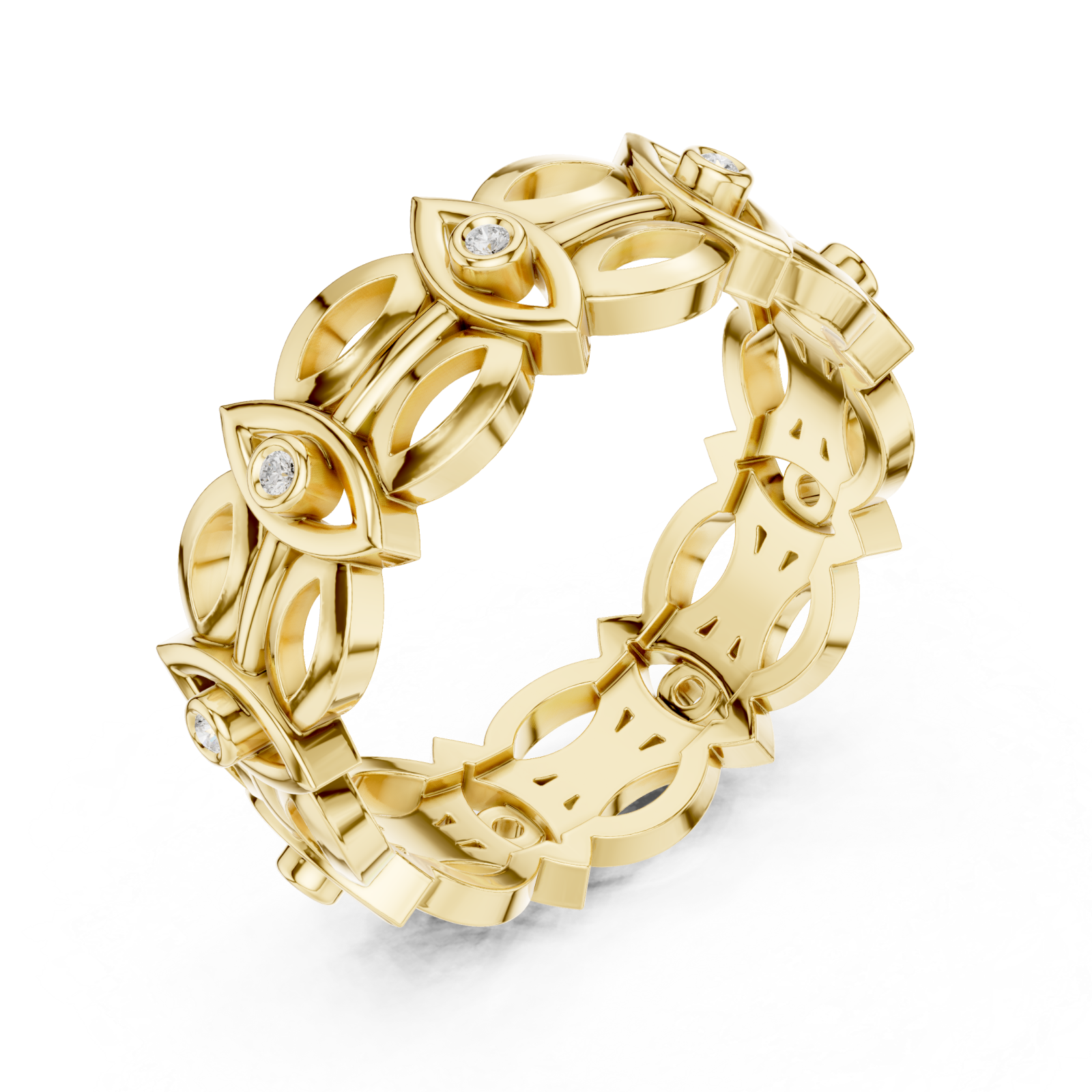 Gold Meadow Vista Eternity Stacking Band Right View