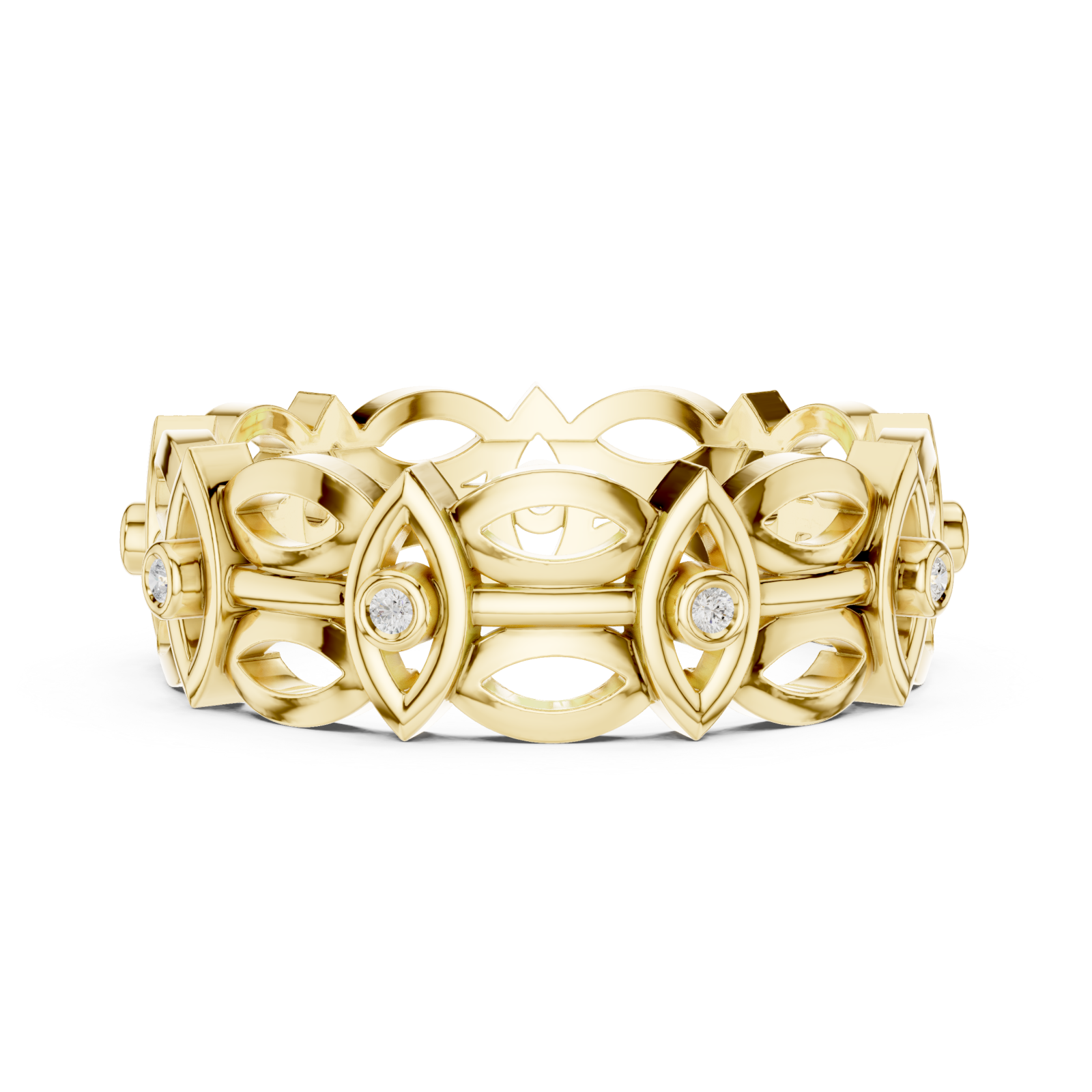  Gold Meadow Vista Eternity Stacking Band Side View