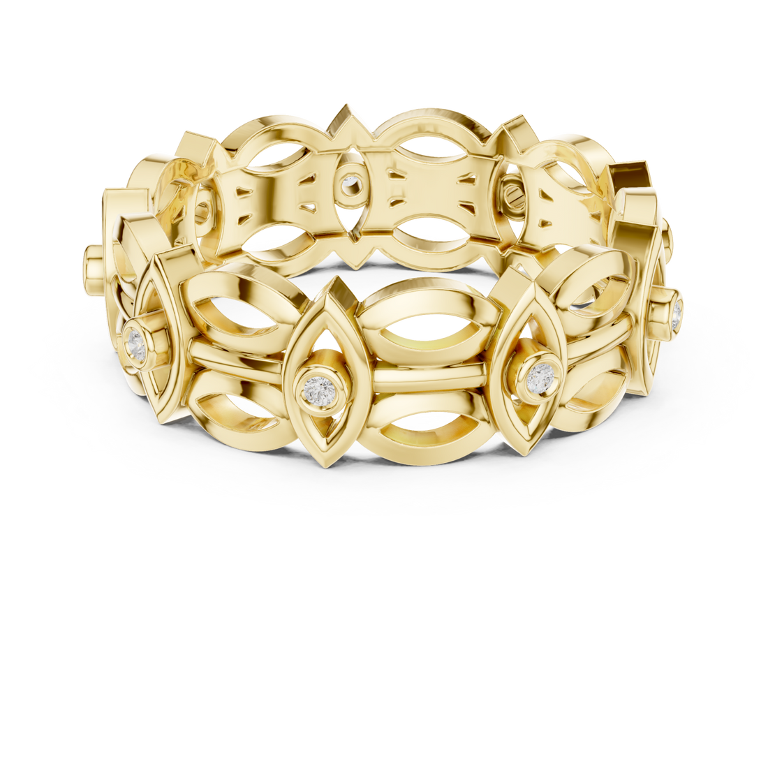 Gold Meadow Vista Eternity Stacking Band Right View