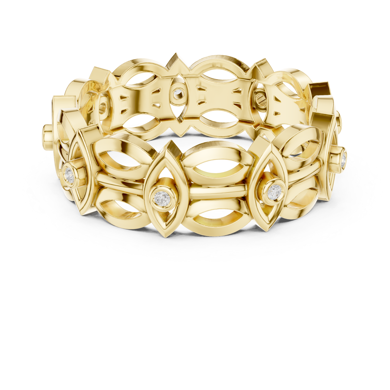  Gold Meadow Vista Eternity Stacking Band Front View