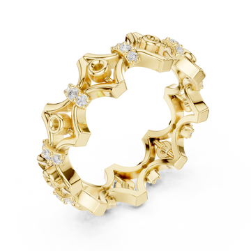 Gold Gothic Bloom Eternity Band Right View