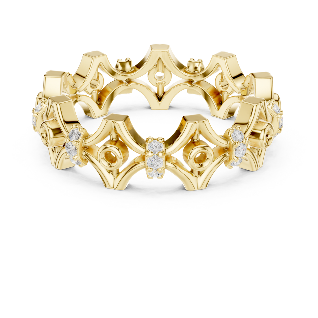 Gold Gothic Bloom Eternity Band Right View