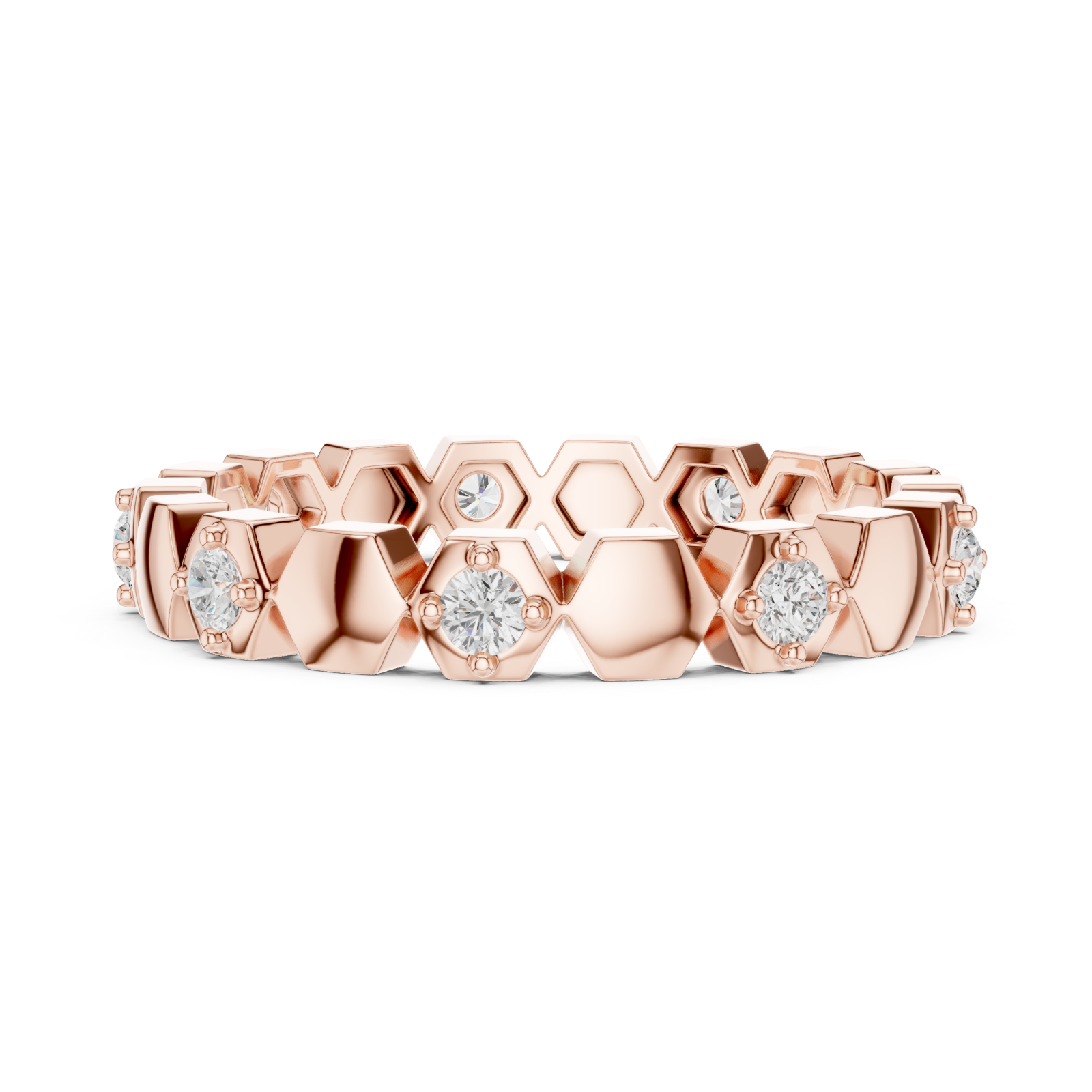  Rose Gold Radiant Honey Harmony Stacking Ring Side View