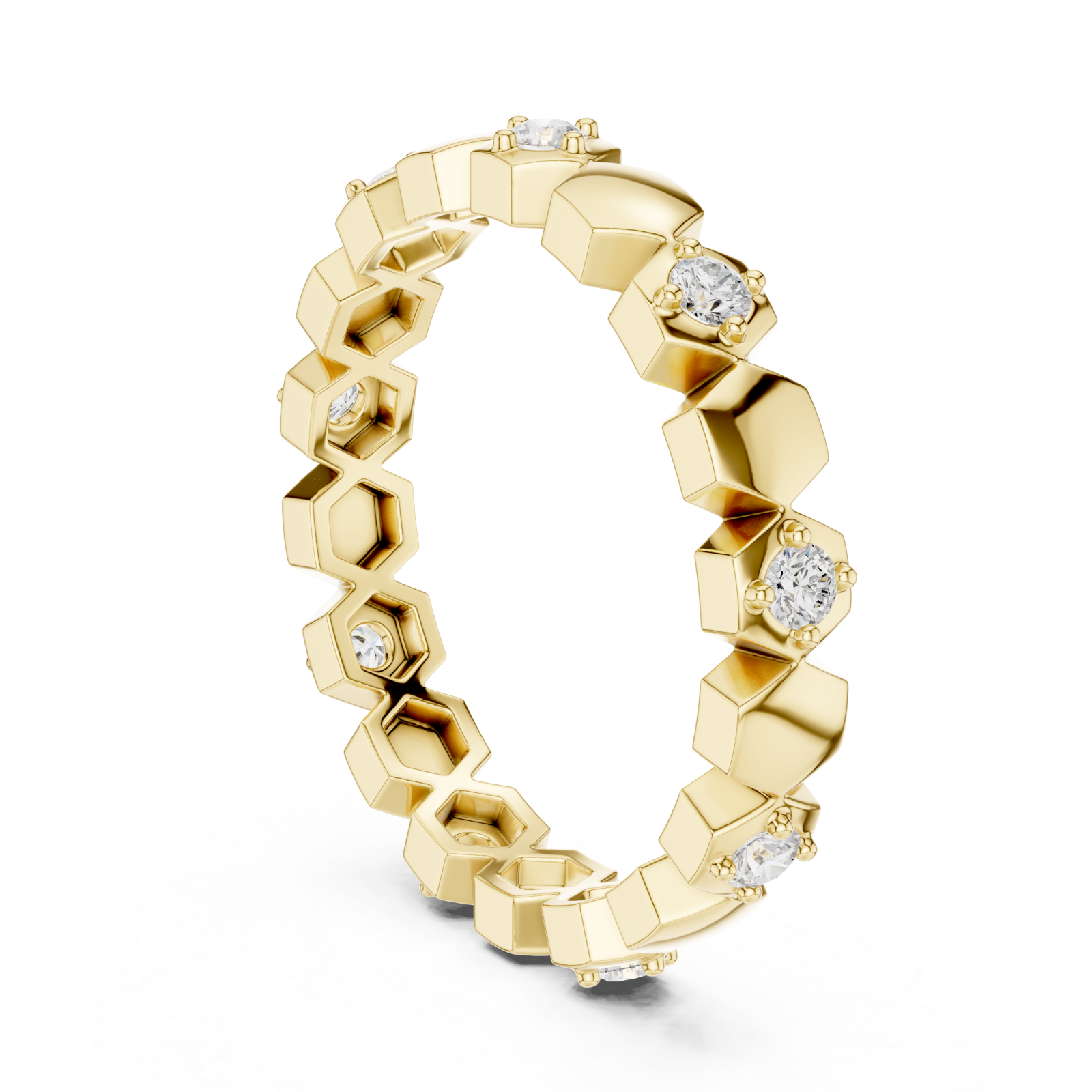  Gold Radiant Honey Harmony Stacking Ring Left View