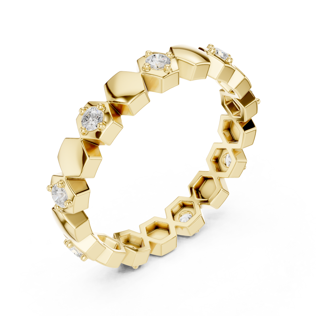 Gold Radiant Honey Harmony Stacking Ring Right View