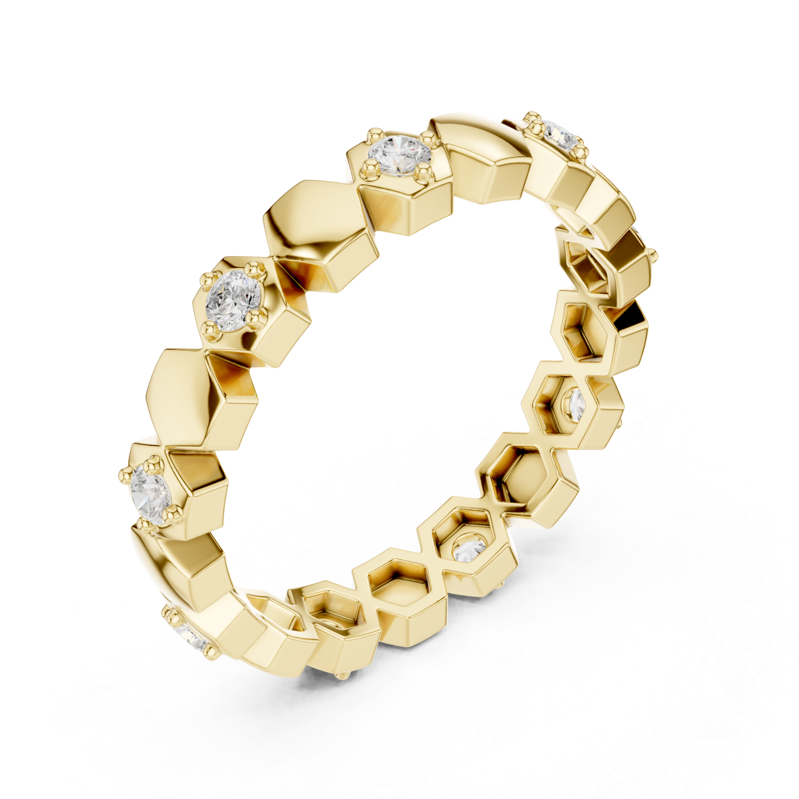 Gold Radiant Honey Harmony Stacking Ring Right View