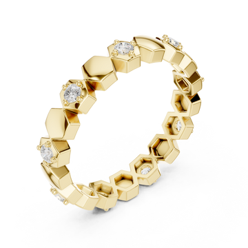 Gold Radiant Honey Harmony Stacking Ring Right View