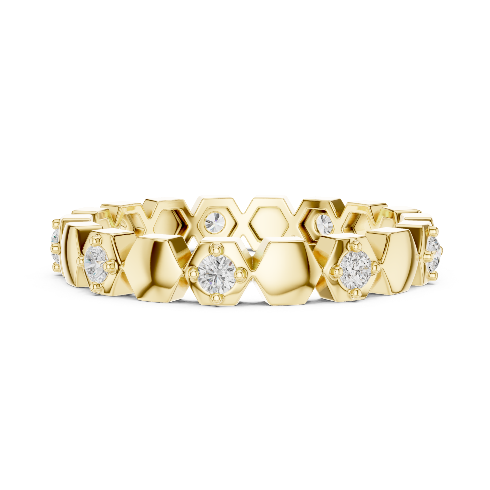 Gold Radiant Honey Harmony Stacking Ring Side View