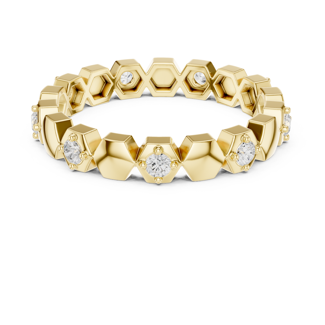 Gold Radiant Honey Harmony Stacking Ring Right View
