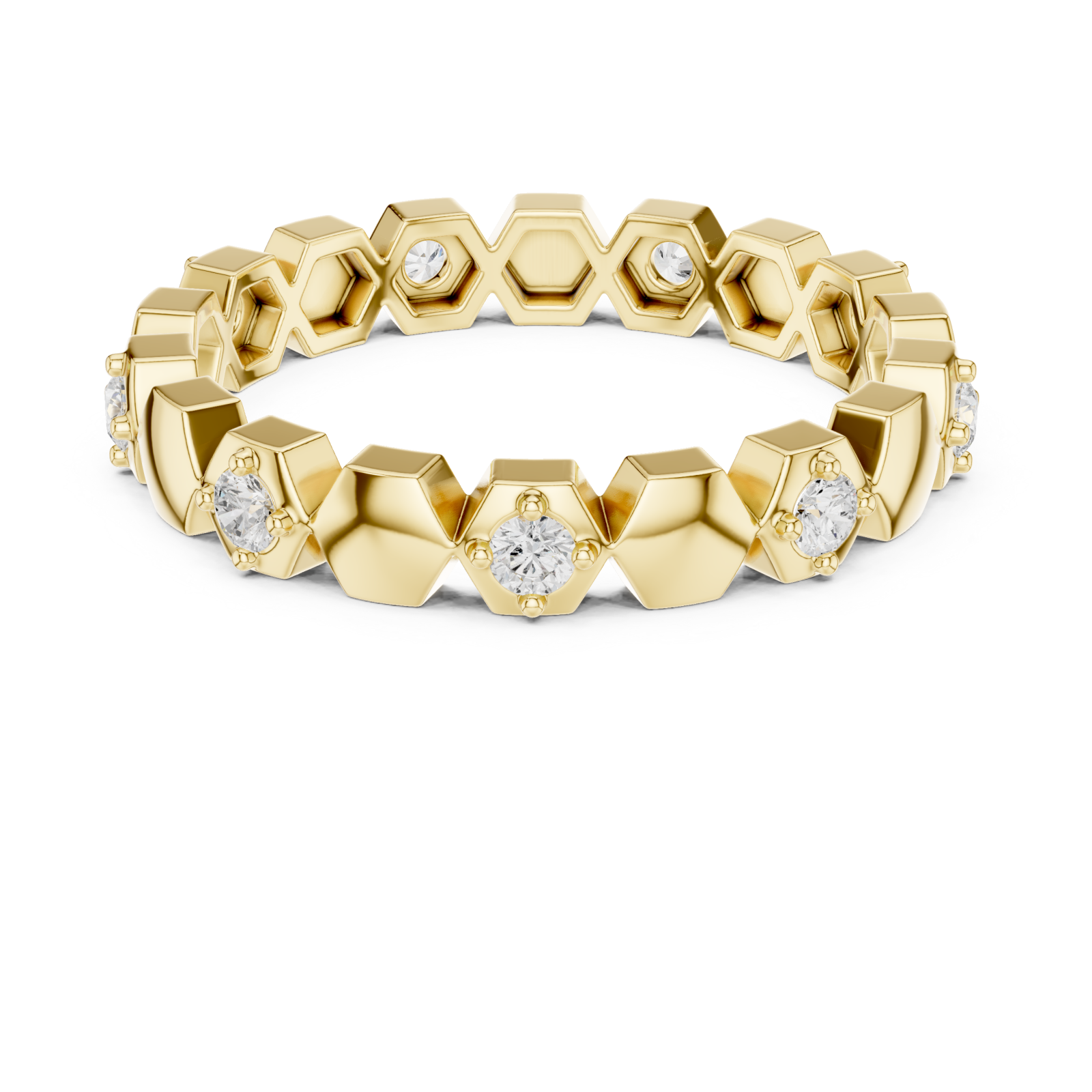  Gold Radiant Honey Harmony Stacking Ring Front View