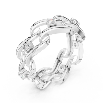  White Gold Glorious Woven Radiance Statement Ring Right View