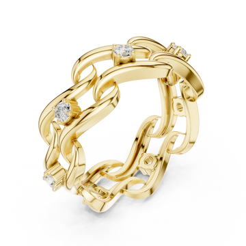 Gold Glorious Woven Radiance Statement Ring Right View
