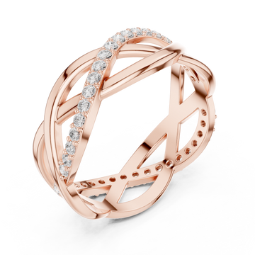  Rose Gold Celestial Embrace Crossover Ring Right View
