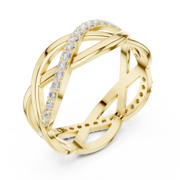 Gold Celestial Embrace Crossover Ring Right View