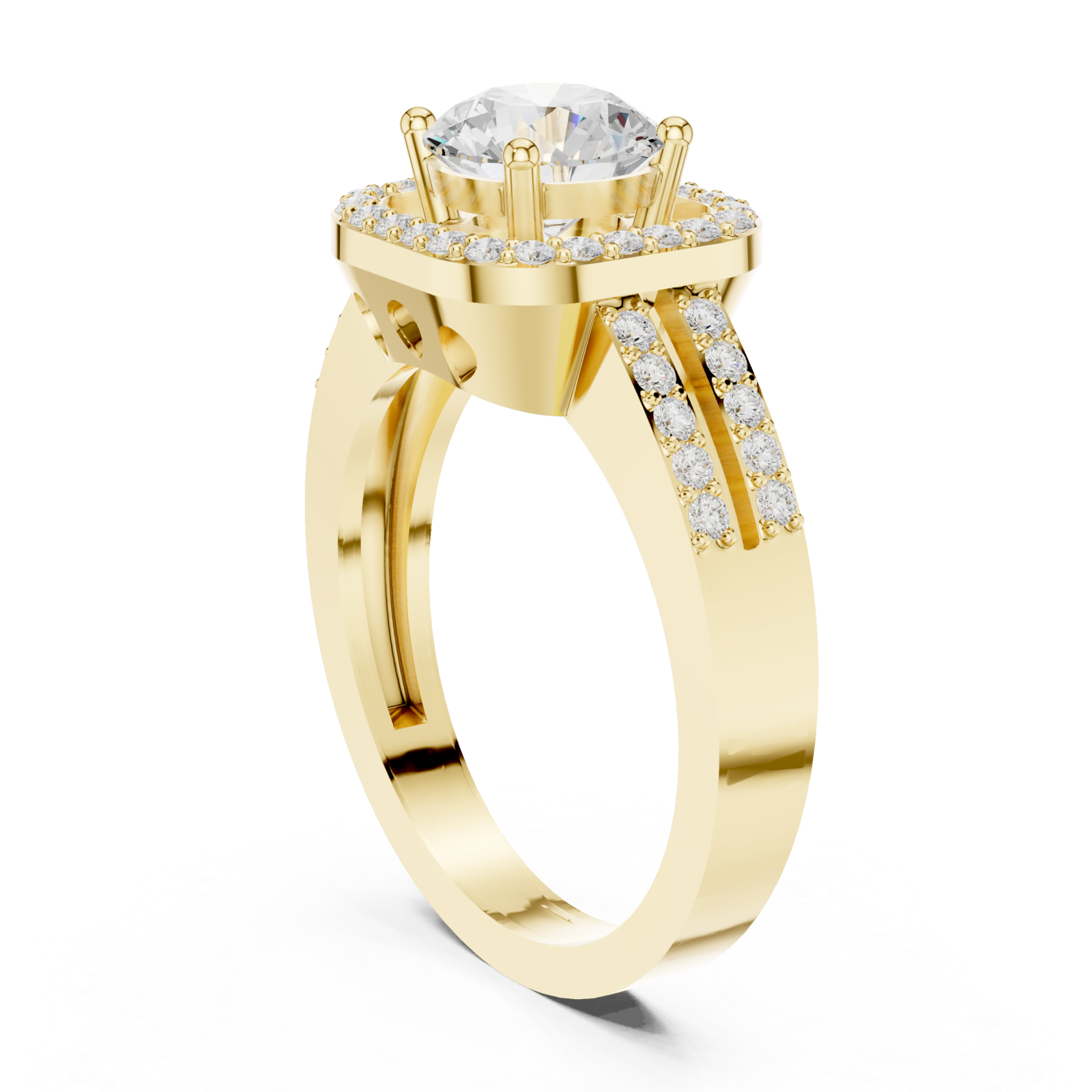  Gold Halo Crest Luxe Ring Left View