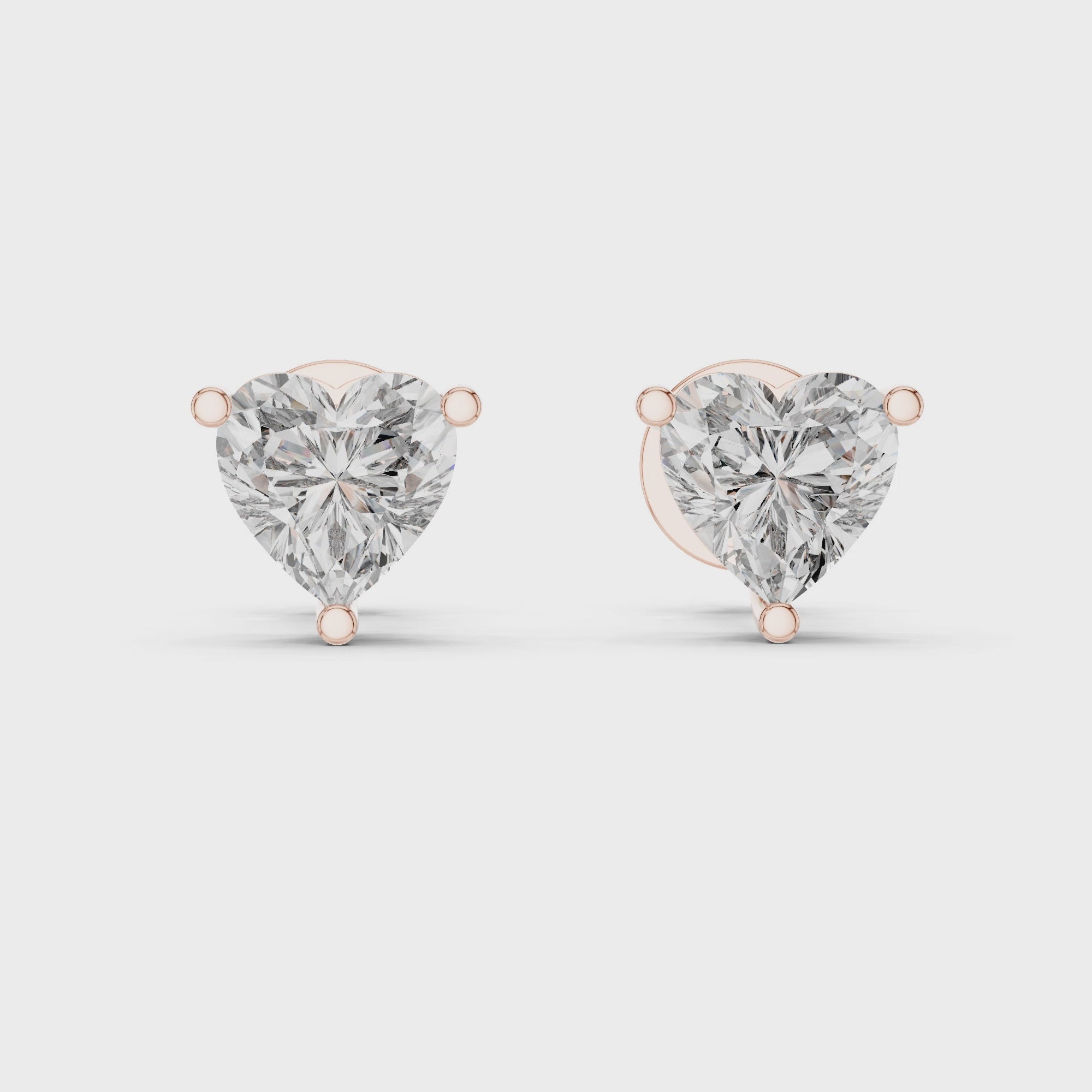 Luminous Heart Embrace Stud Earrings