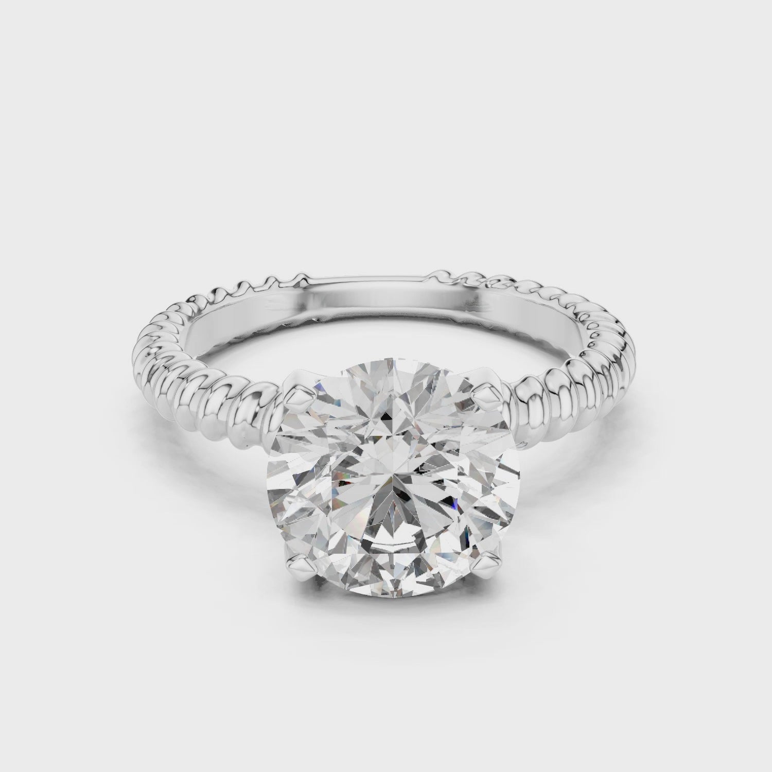 Lattice Embrace Solitaire Ring