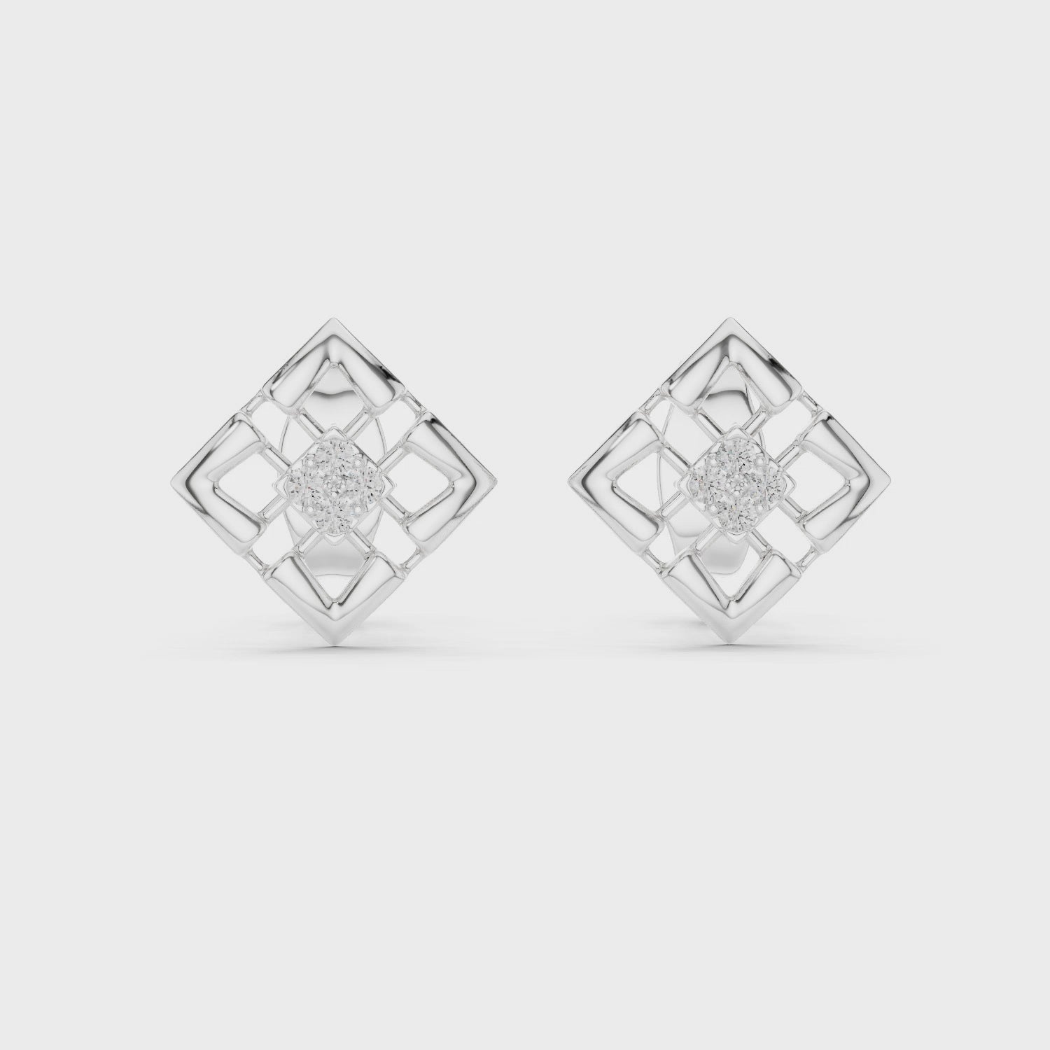 Refined Latticework Modern Stud Earrings