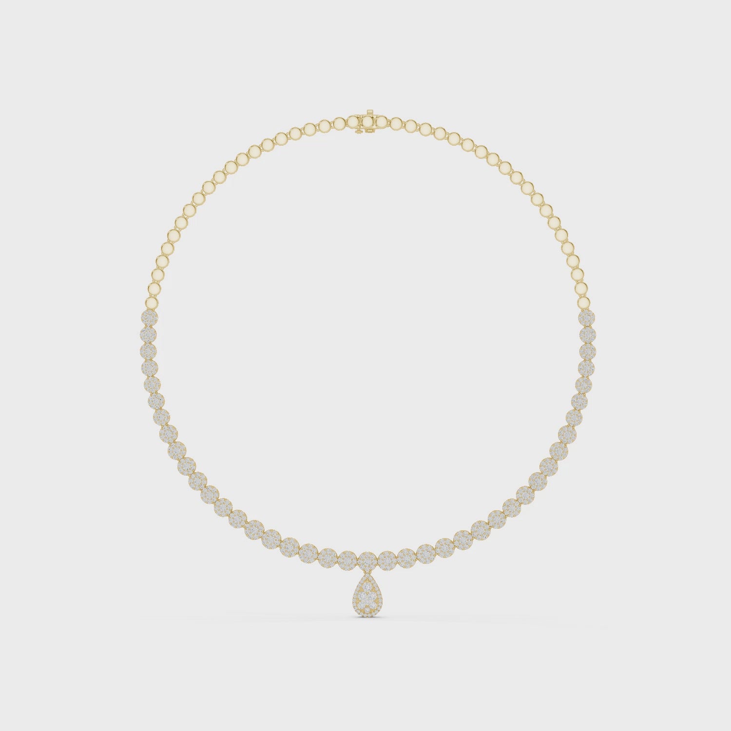Radiant Teardrop Cluster Chain Necklace
