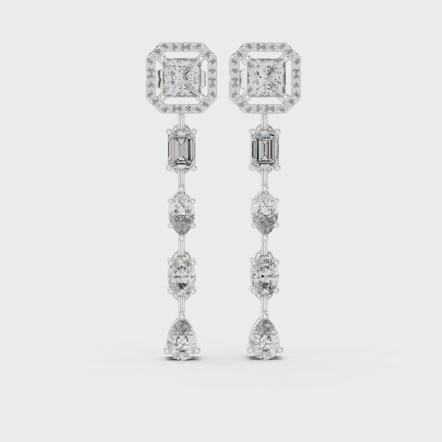 Geometric Cascade Hanging Earrings