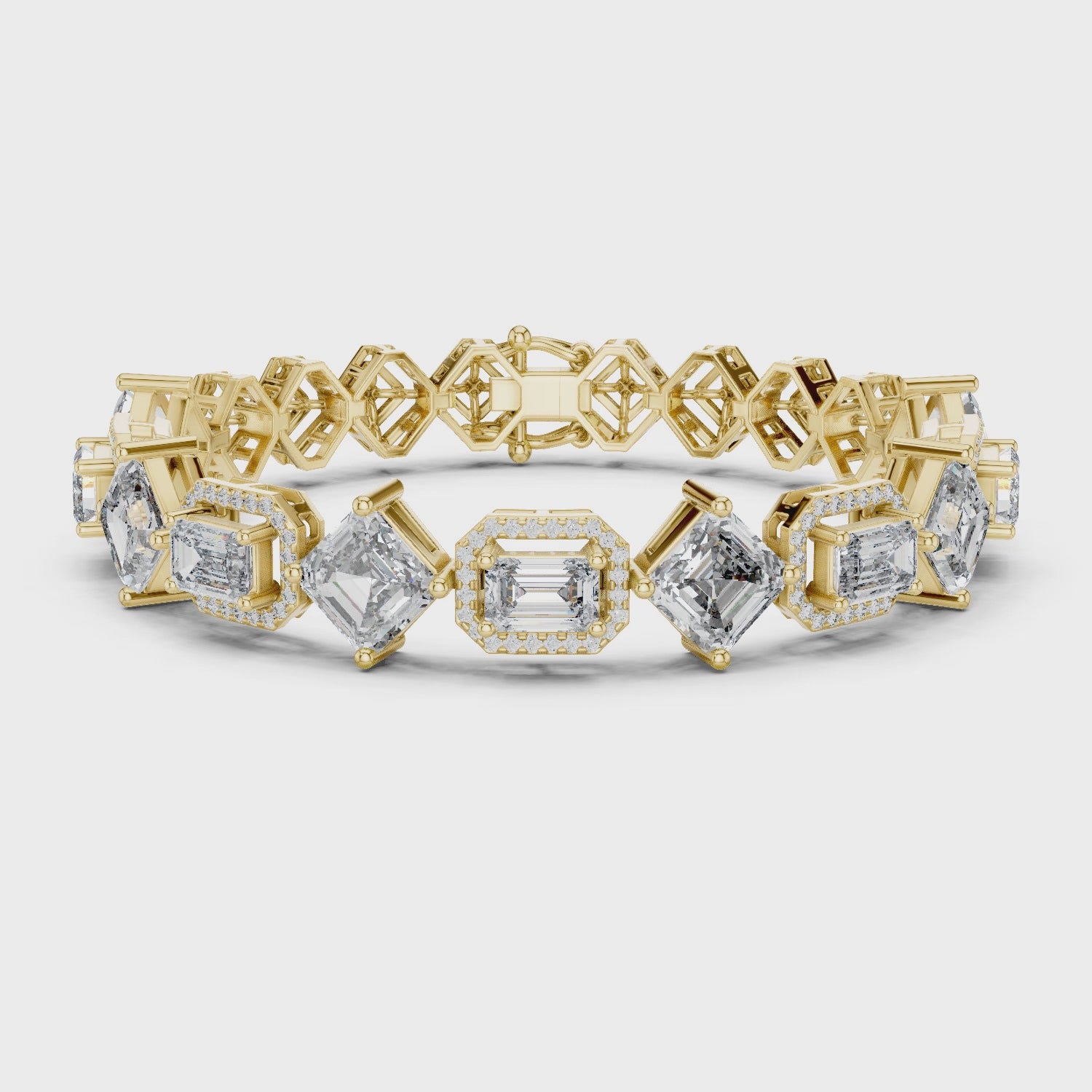 Radiant Prism Contour Linked Bracelet