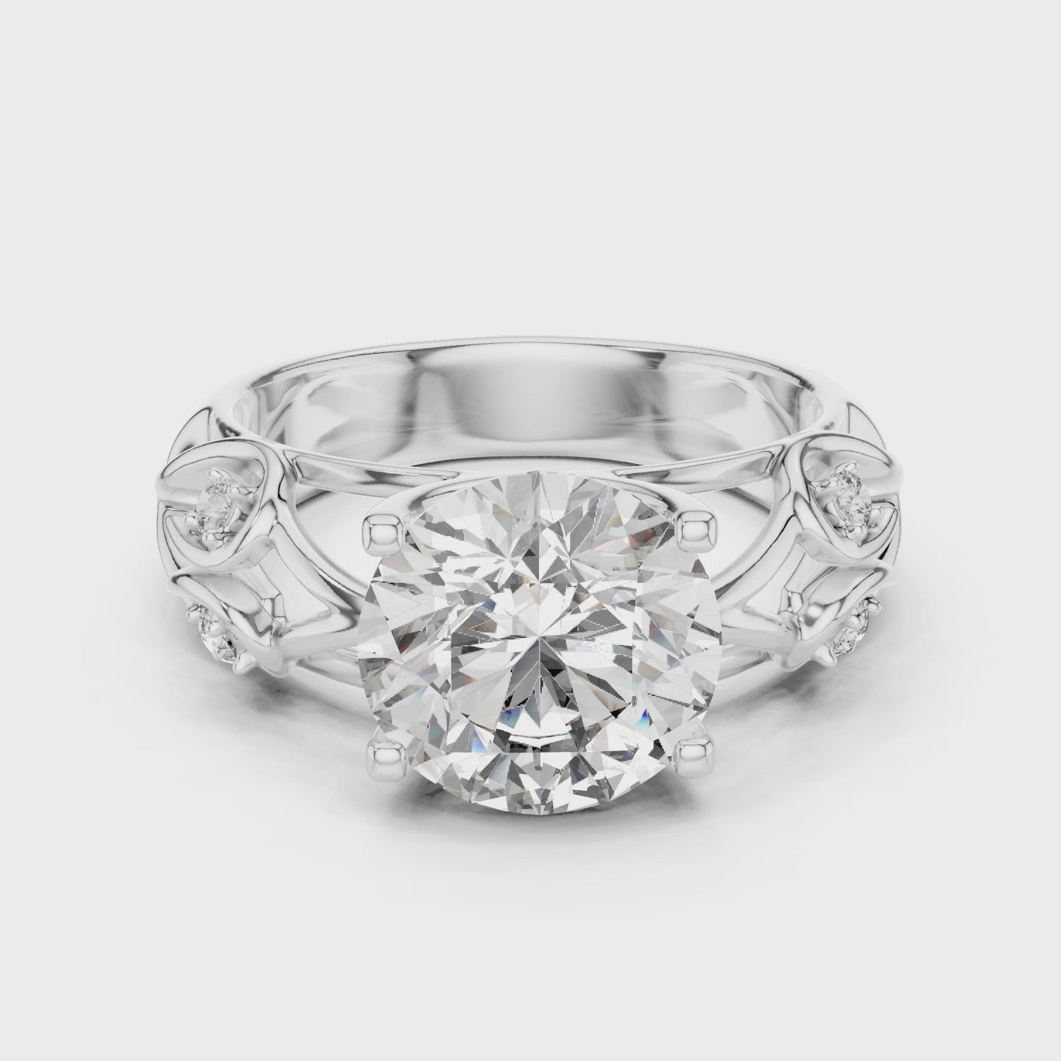 Enchanted Dream Filigree Regal Solitaire Statement Band