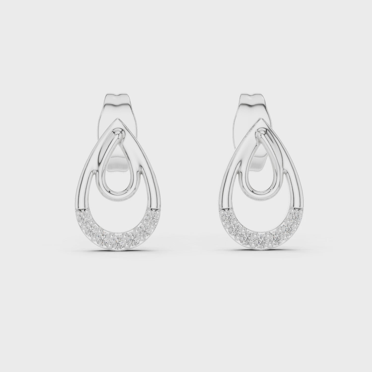 Eternal Curve Shine Stud Earrings