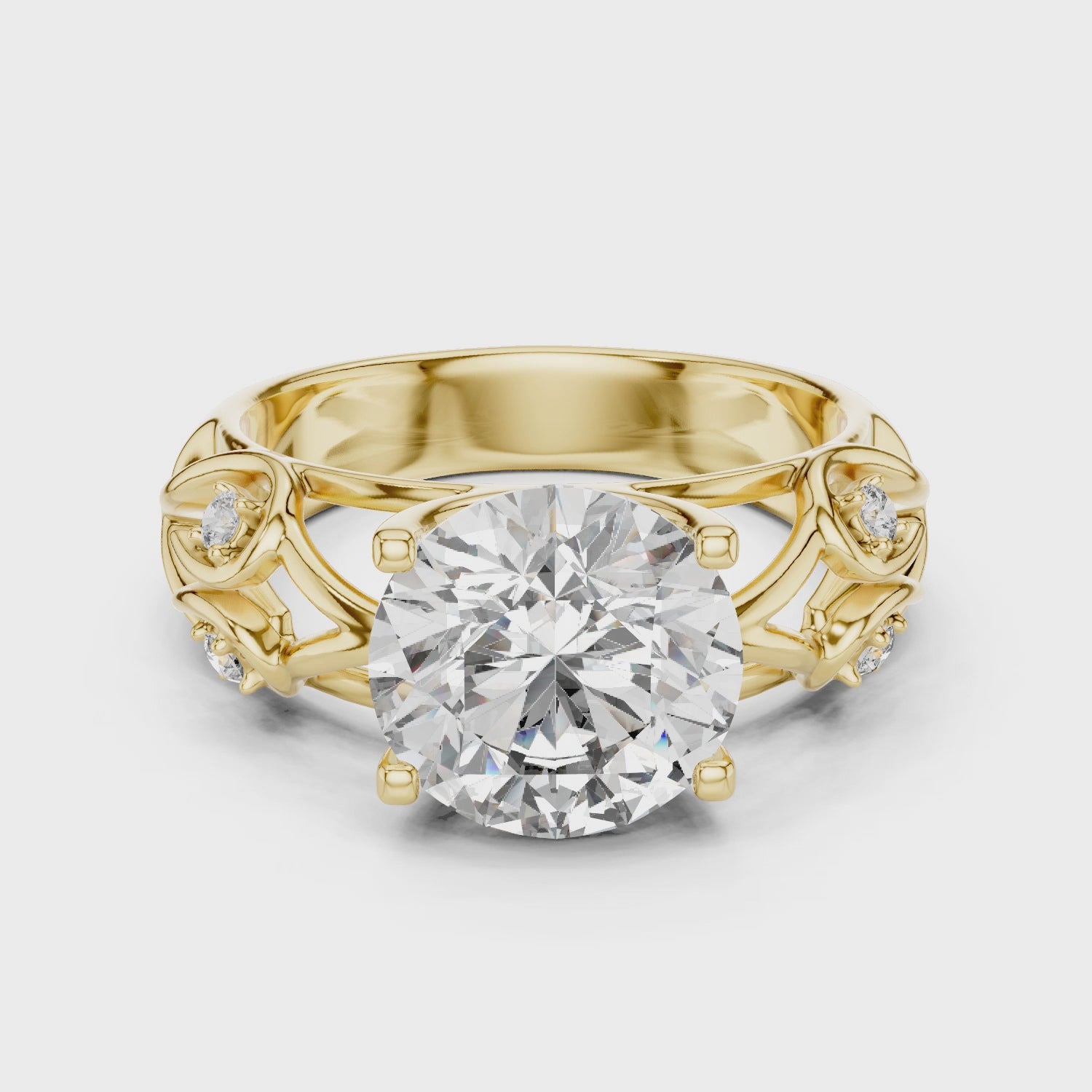 Enchanted Dream Filigree Regal Solitaire Statement Band