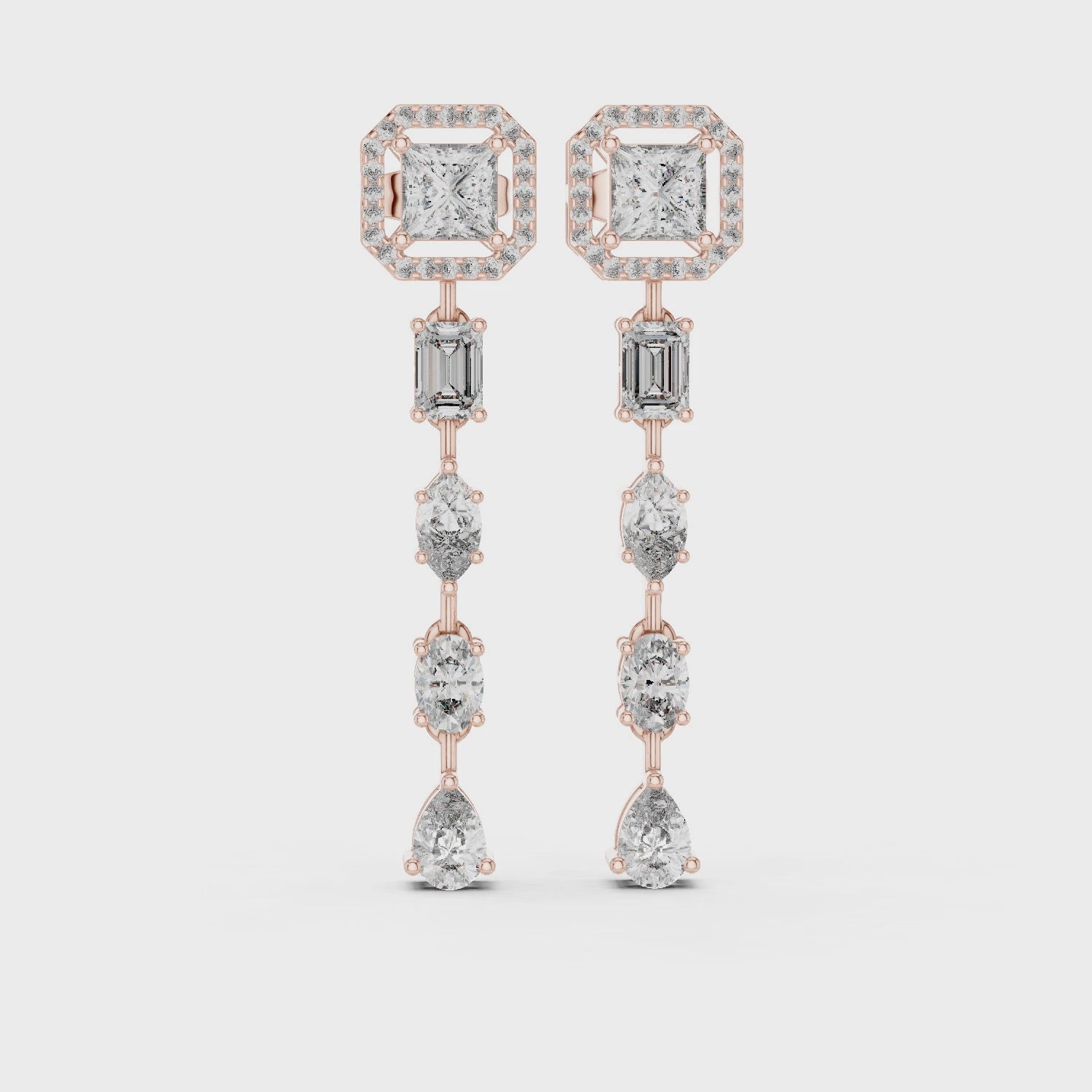 Geometric Cascade Hanging Earrings
