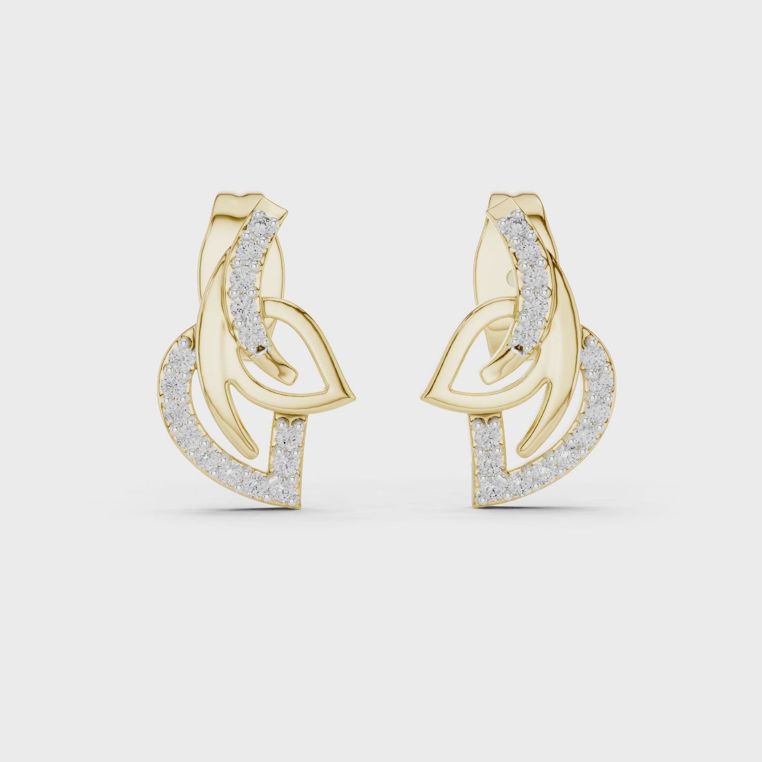 Midnight Serenade Curved Accent Modern Stud Earrings