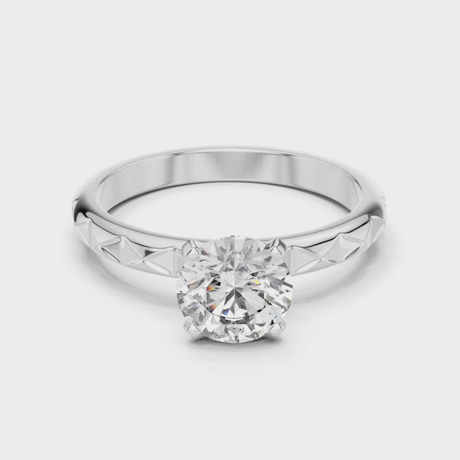Opaline Whisper Solitaire Ring