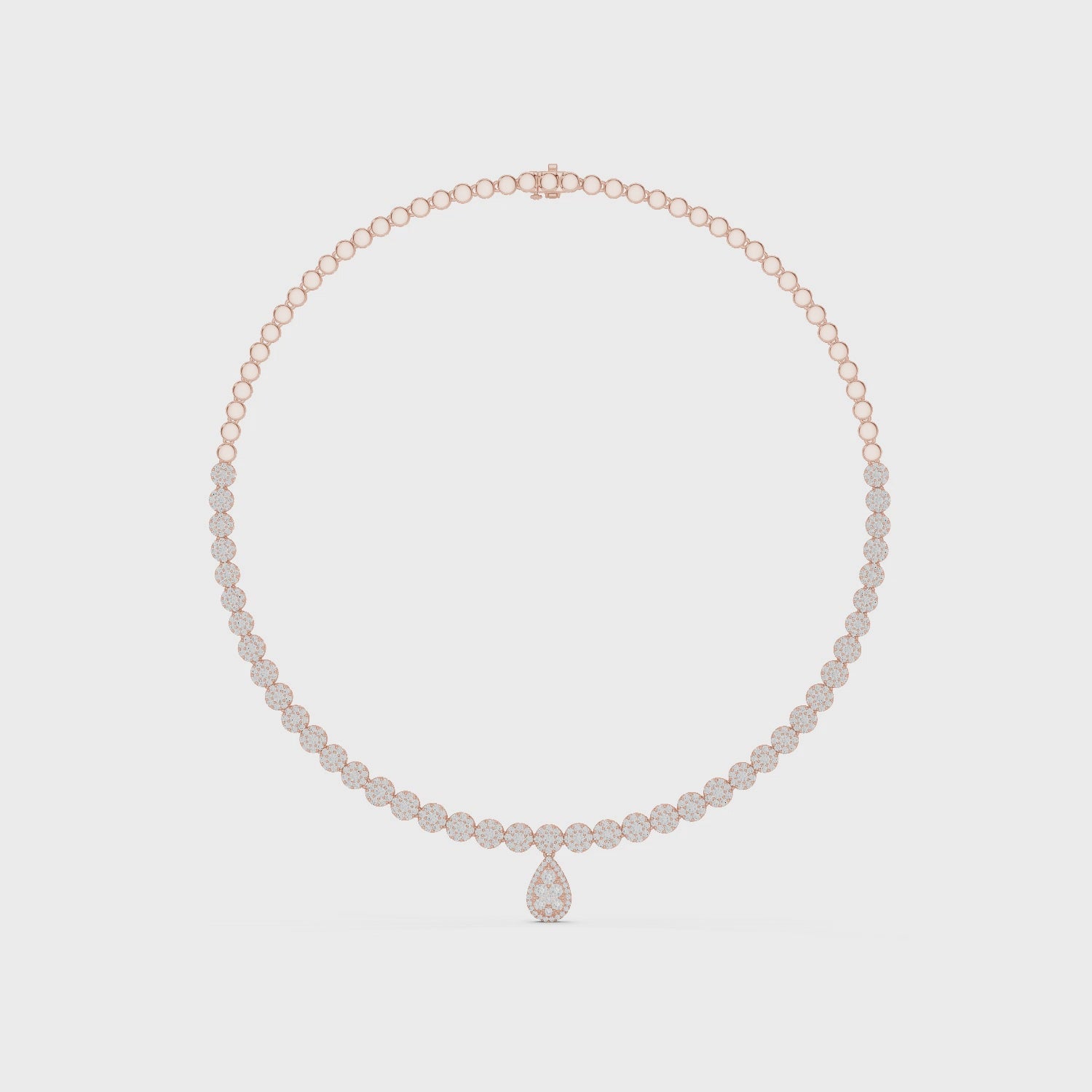 Radiant Teardrop Cluster Chain Necklace