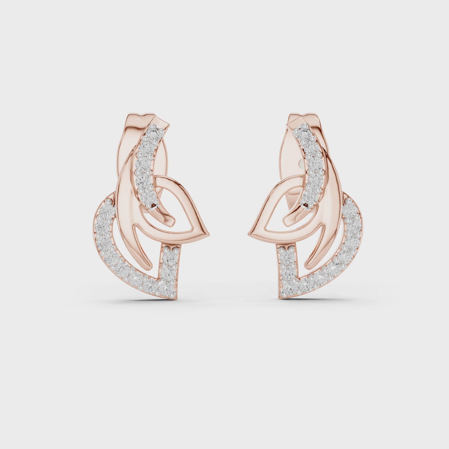 Midnight Serenade Curved Accent Modern Stud Earrings